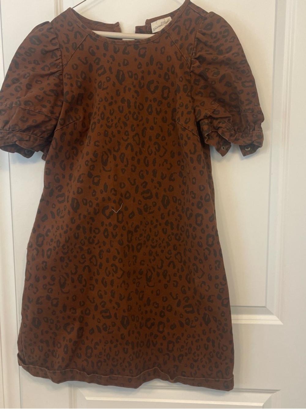 Universal Thread Brown Leopard Puff Sleeve Mini Dress